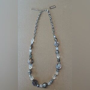 Chicos Necklace with silver and gray stones. NWT​